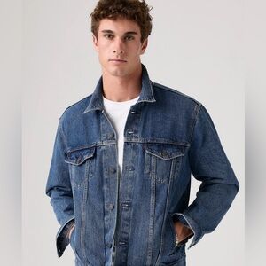 Signature by Levi Strauss Dark Blue Denim Jean Trucker Jacket